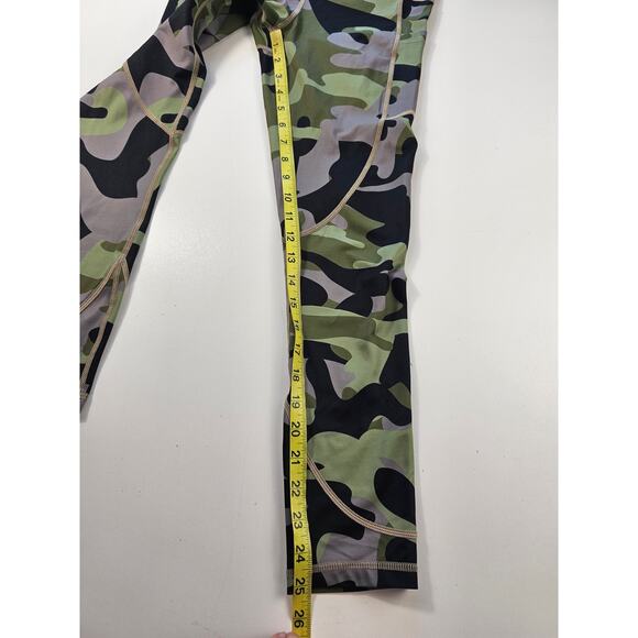 Zyia 6-8 side pocket green camo camoflauge leggings active running gym ankle - Picture 7 of 8